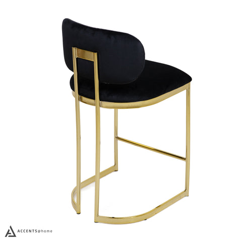 Aiden Gold & Black Velvet Counter Height Stool