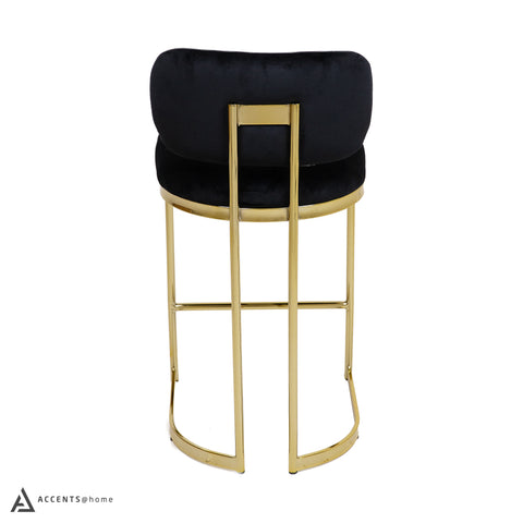 Aiden Gold & Black Velvet Counter Height Stool