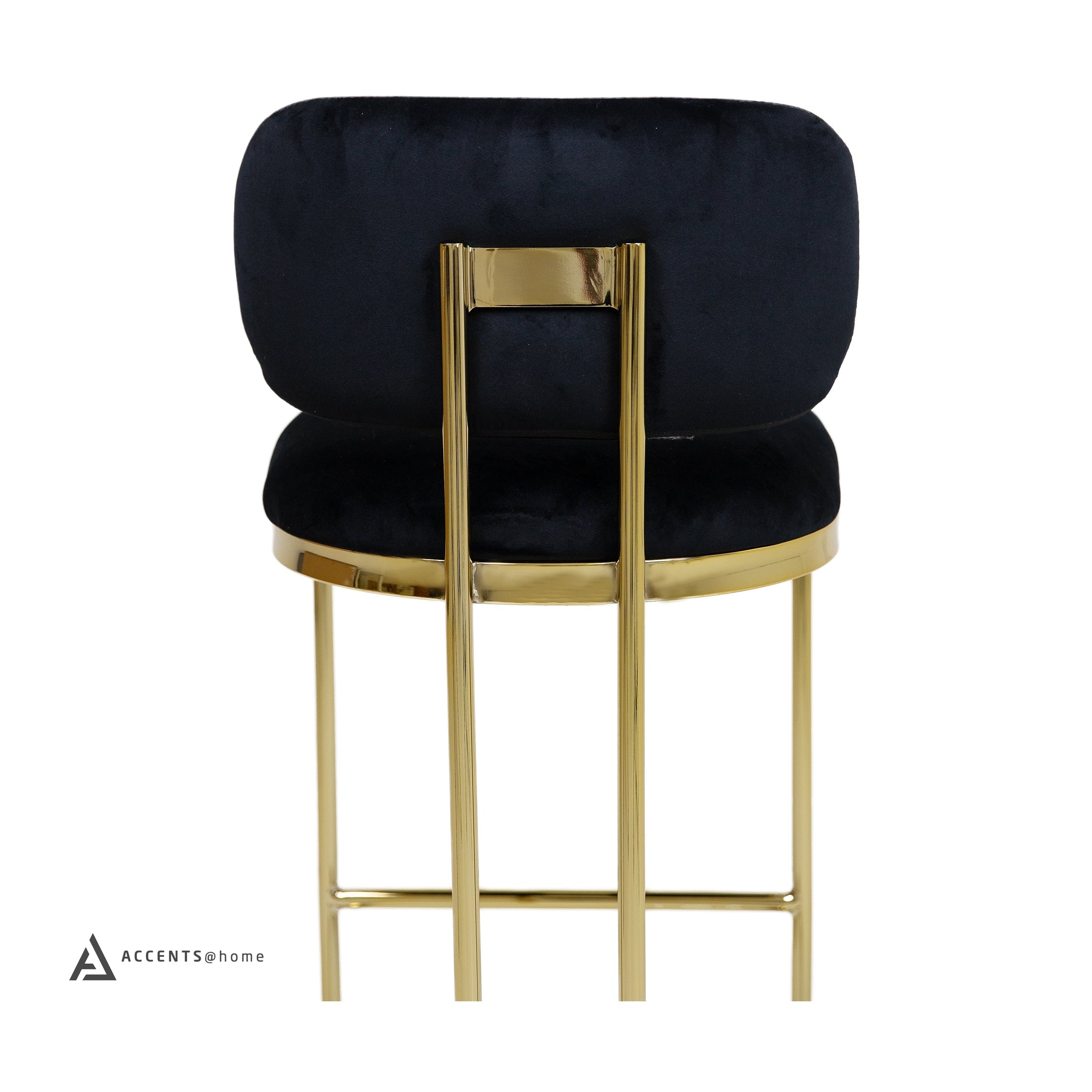 Aiden Gold & Black Velvet Counter Height Stool