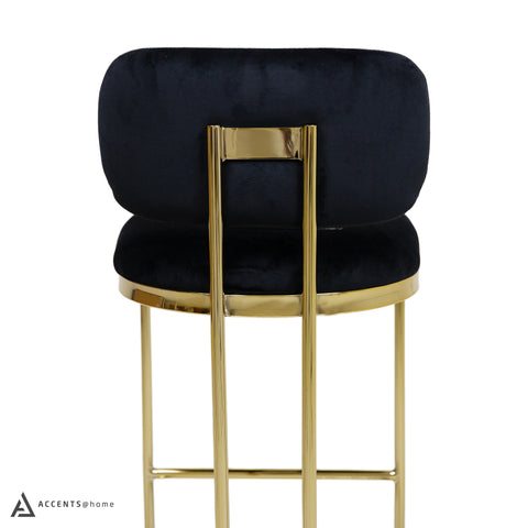 Aiden Gold & Black Velvet Counter Height Stool