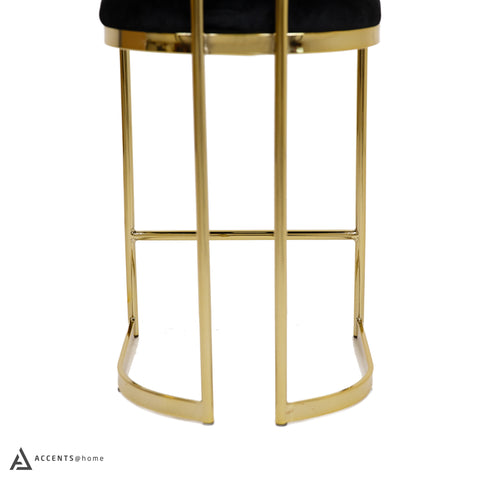 Aiden Gold & Black Velvet Counter Height Stool