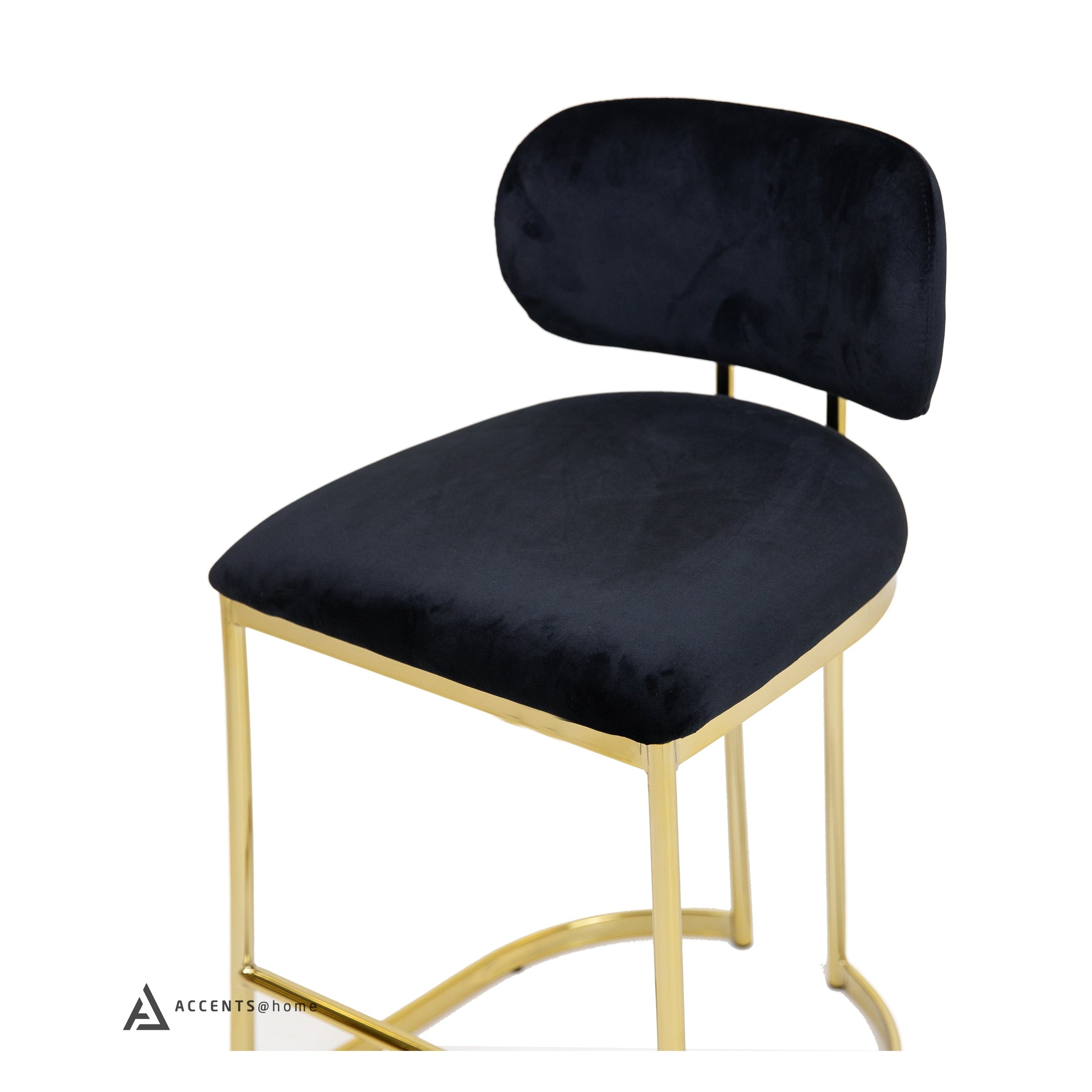 Aiden Gold & Black Velvet Counter Height Stool