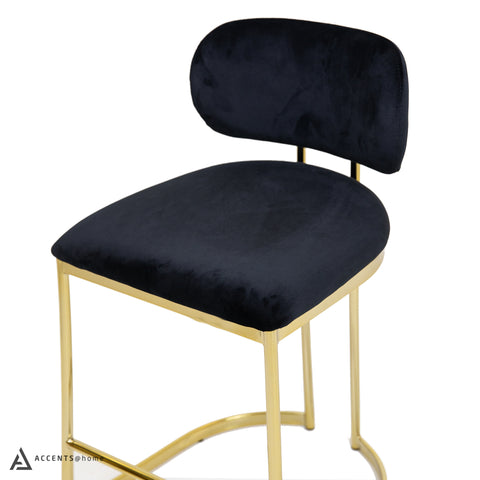 Aiden Gold & Black Velvet Counter Height Stool