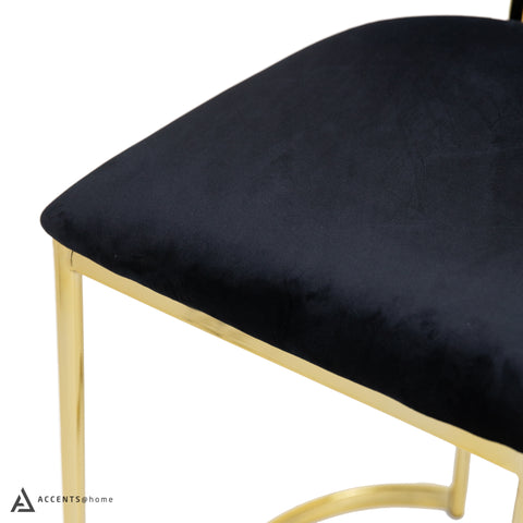 Aiden Gold & Black Velvet Counter Height Stool