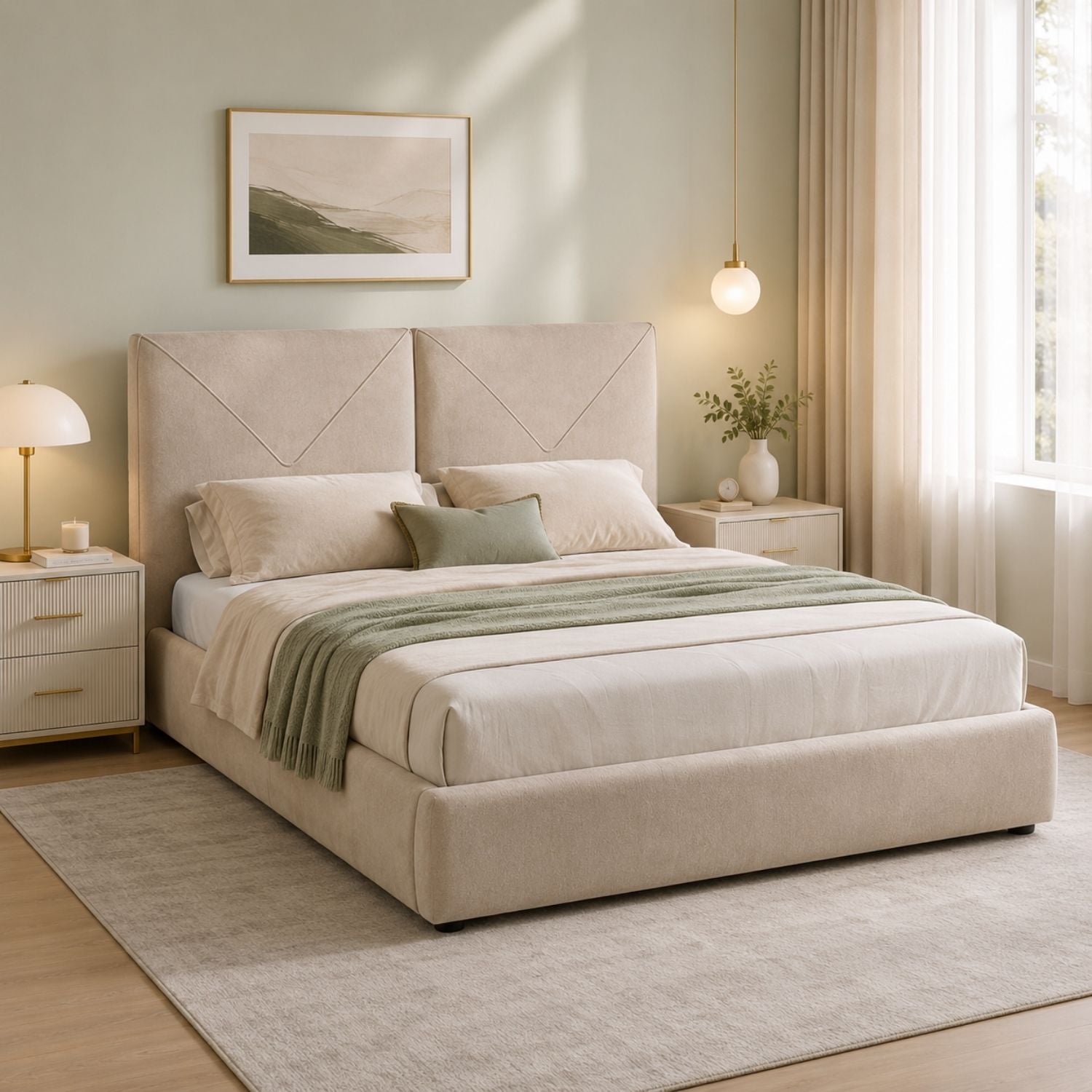 Aleksey Upholstered Hydraulic Lift Up Storage Bed