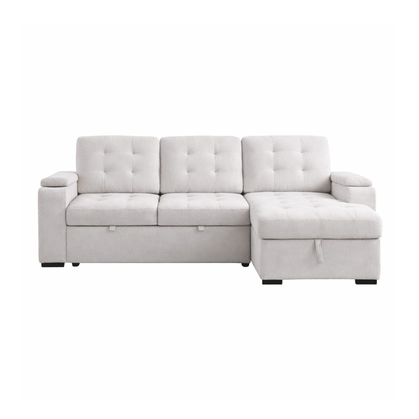 Alonso Media Sleeper Sectional in with USB and Cup Holder