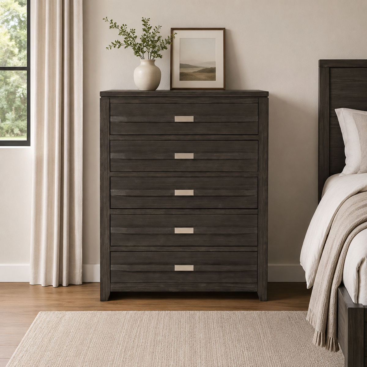 Altamonte 5-drawer chest bedroom chest grey