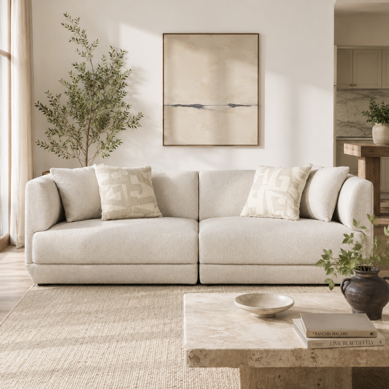 Avelor Large Sofa – Beige