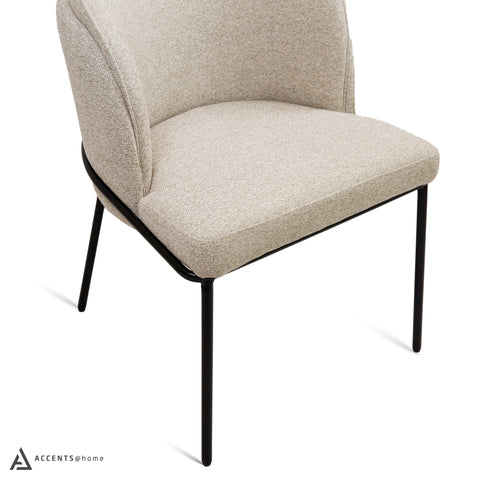 Angelo Flax Fabric Dining Chair - Beige