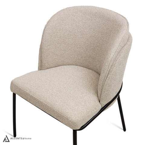 Angelo Flax Fabric Dining Chair - Beige