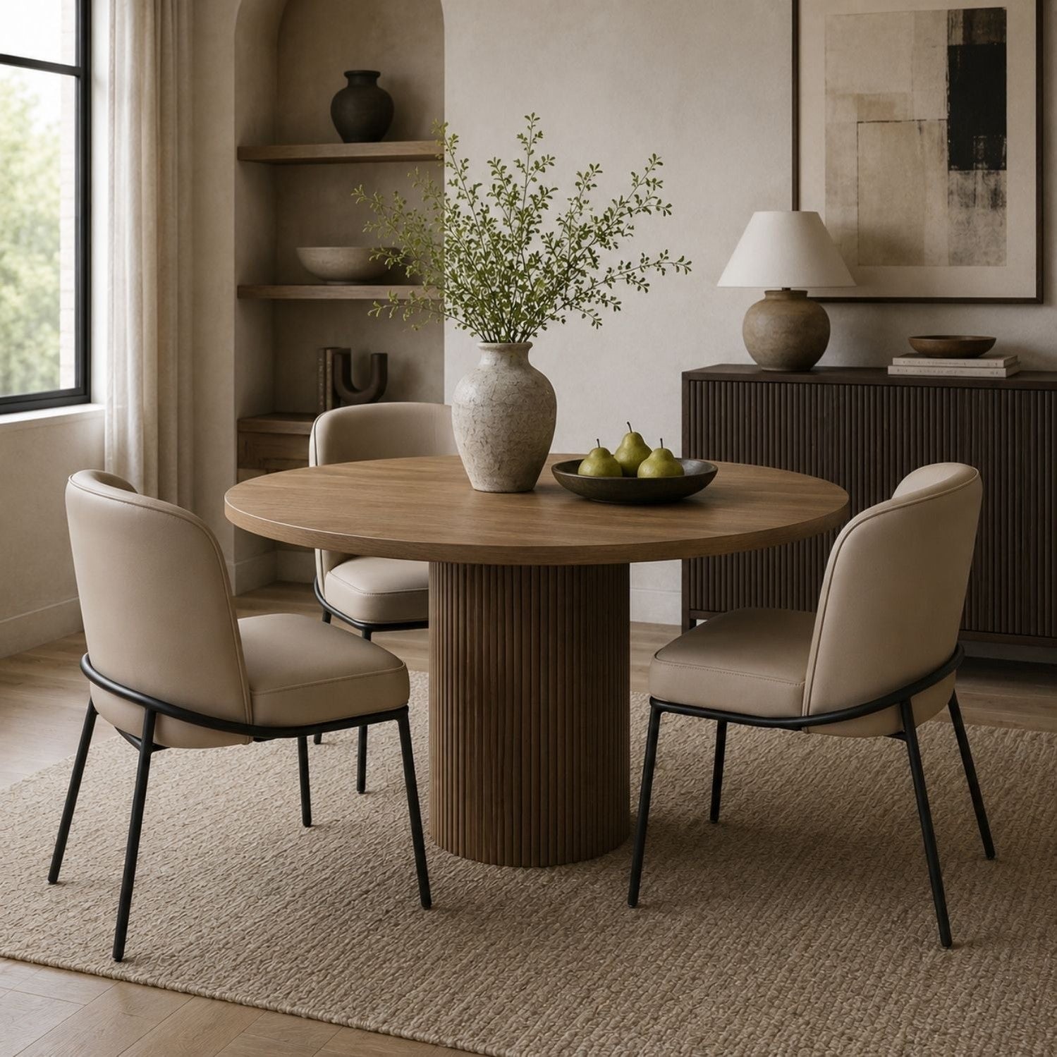 Angelo Faux Leather Dining Chair - Taupe