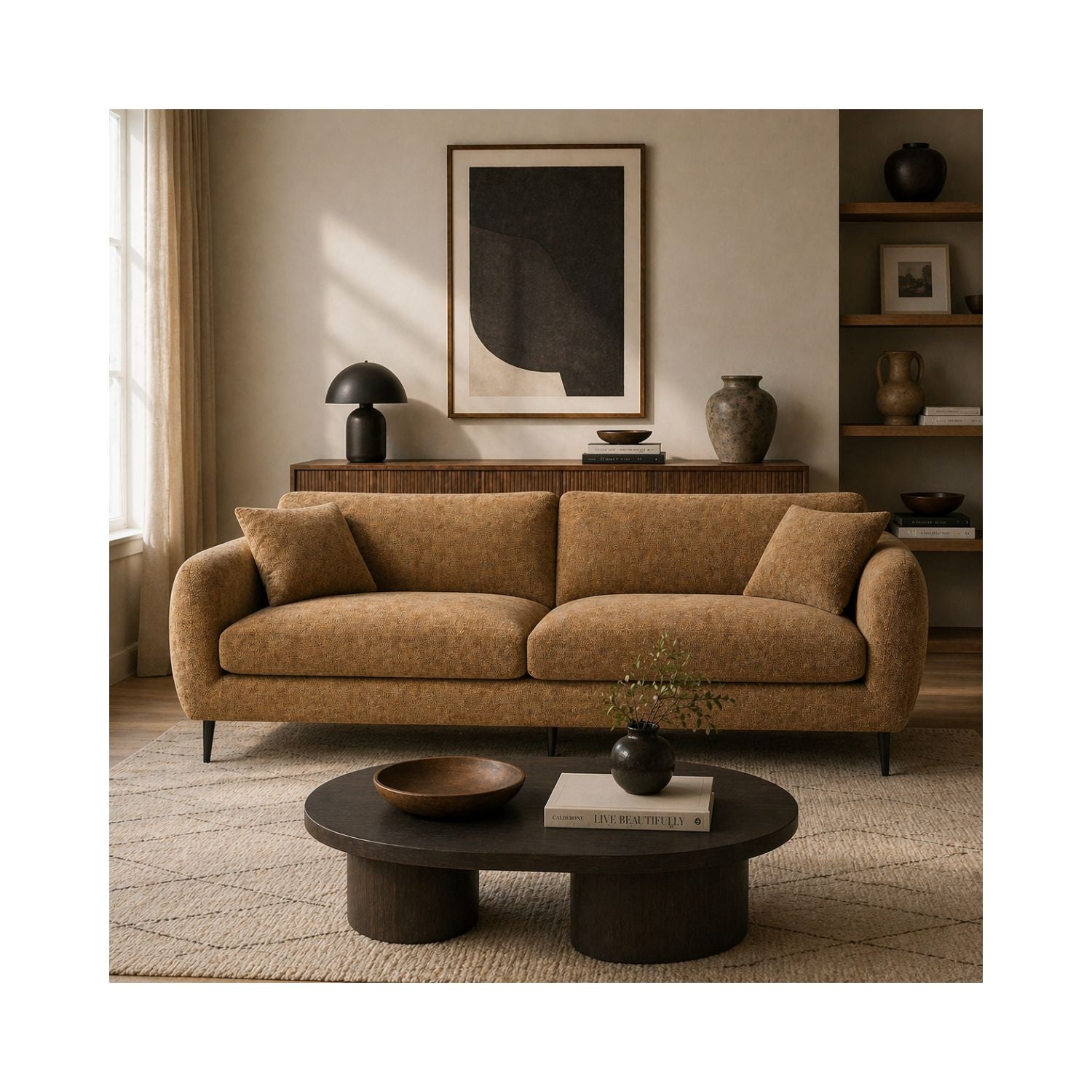 Anya 3-Seater Fabric Sofa