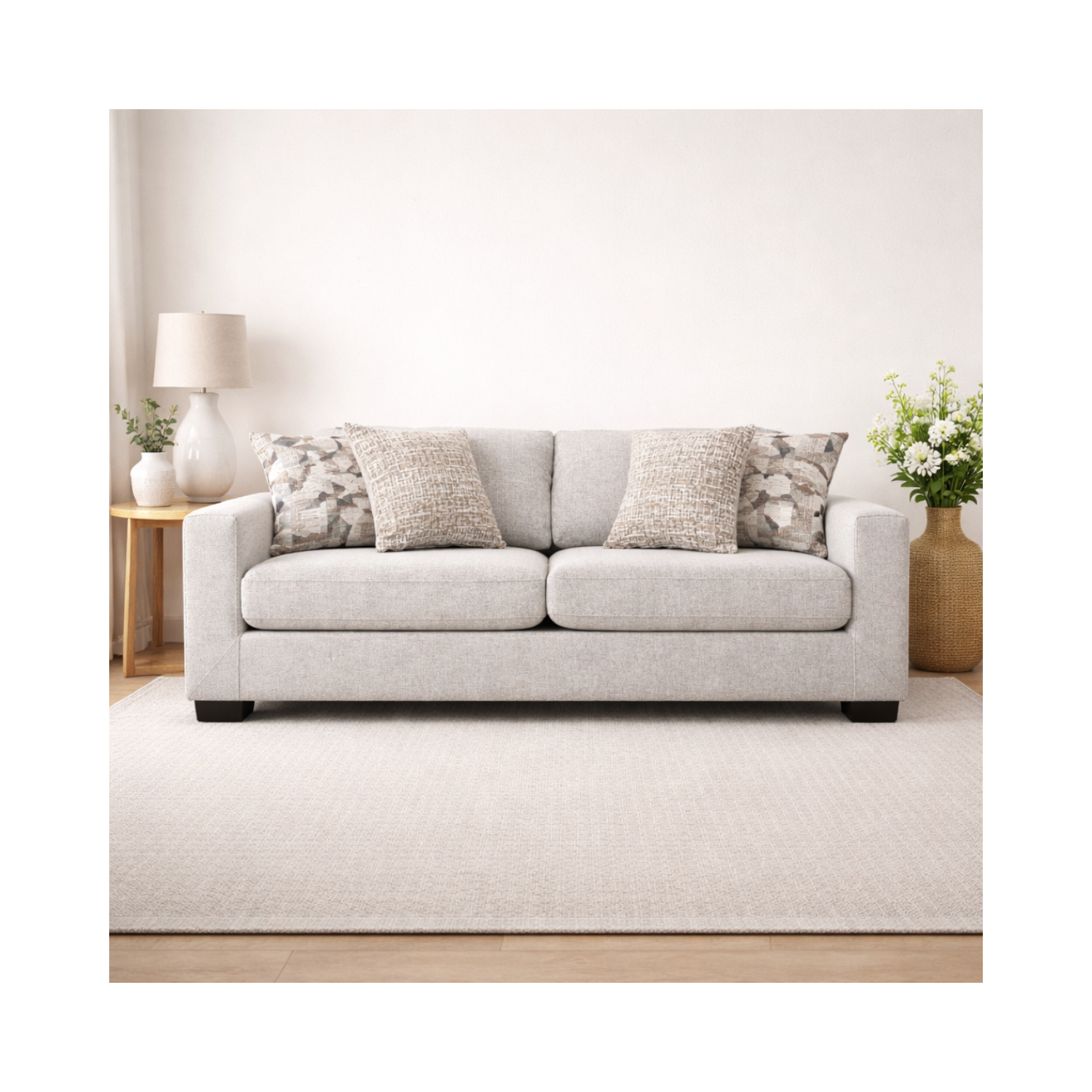 Archie Condo Sofa with 4 Toss Pillows