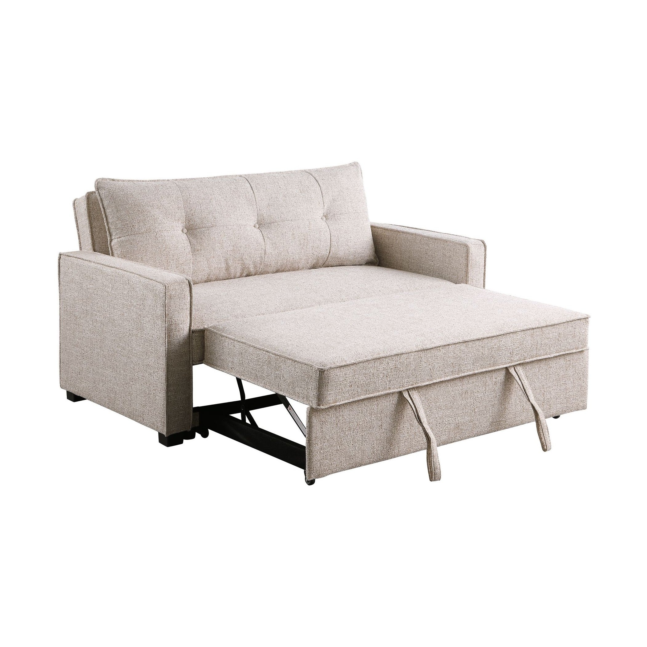 Argyle 2-Seater Performance Fabric Pull-Out Loveseat Sleeper – Oatmeal