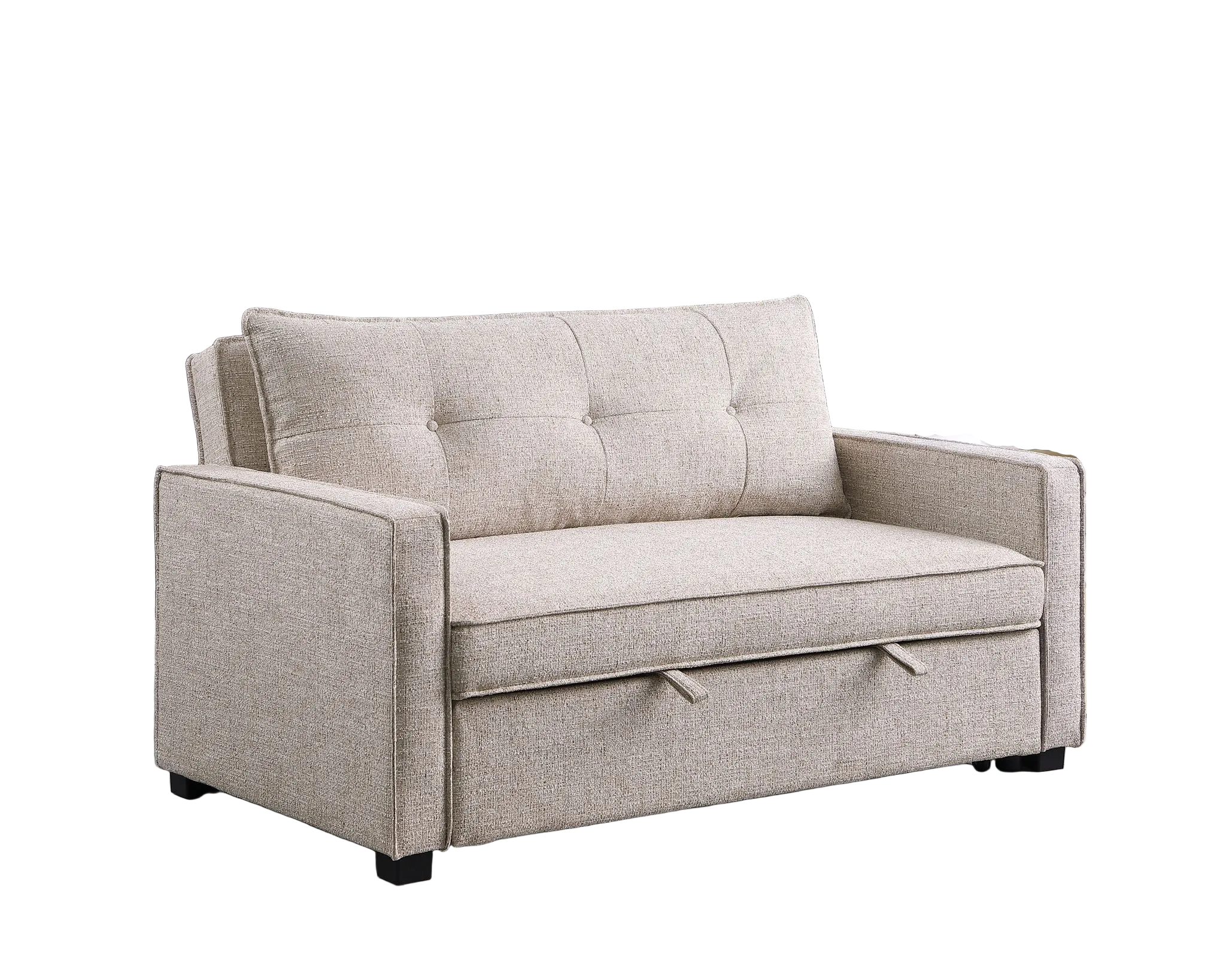Argyle 2-Seater Performance Fabric Pull-Out Loveseat Sleeper – Oatmeal