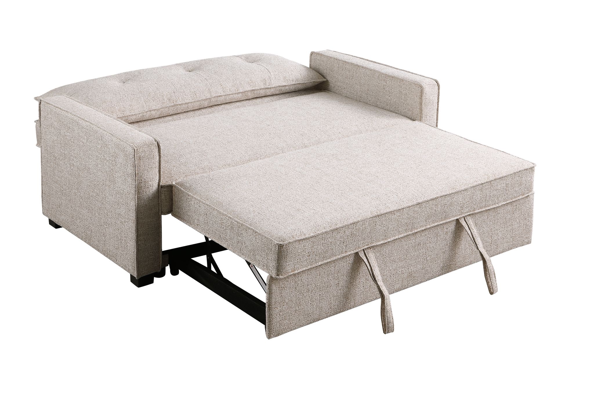 Argyle 2-Seater Performance Fabric Pull-Out Loveseat Sleeper – Oatmeal