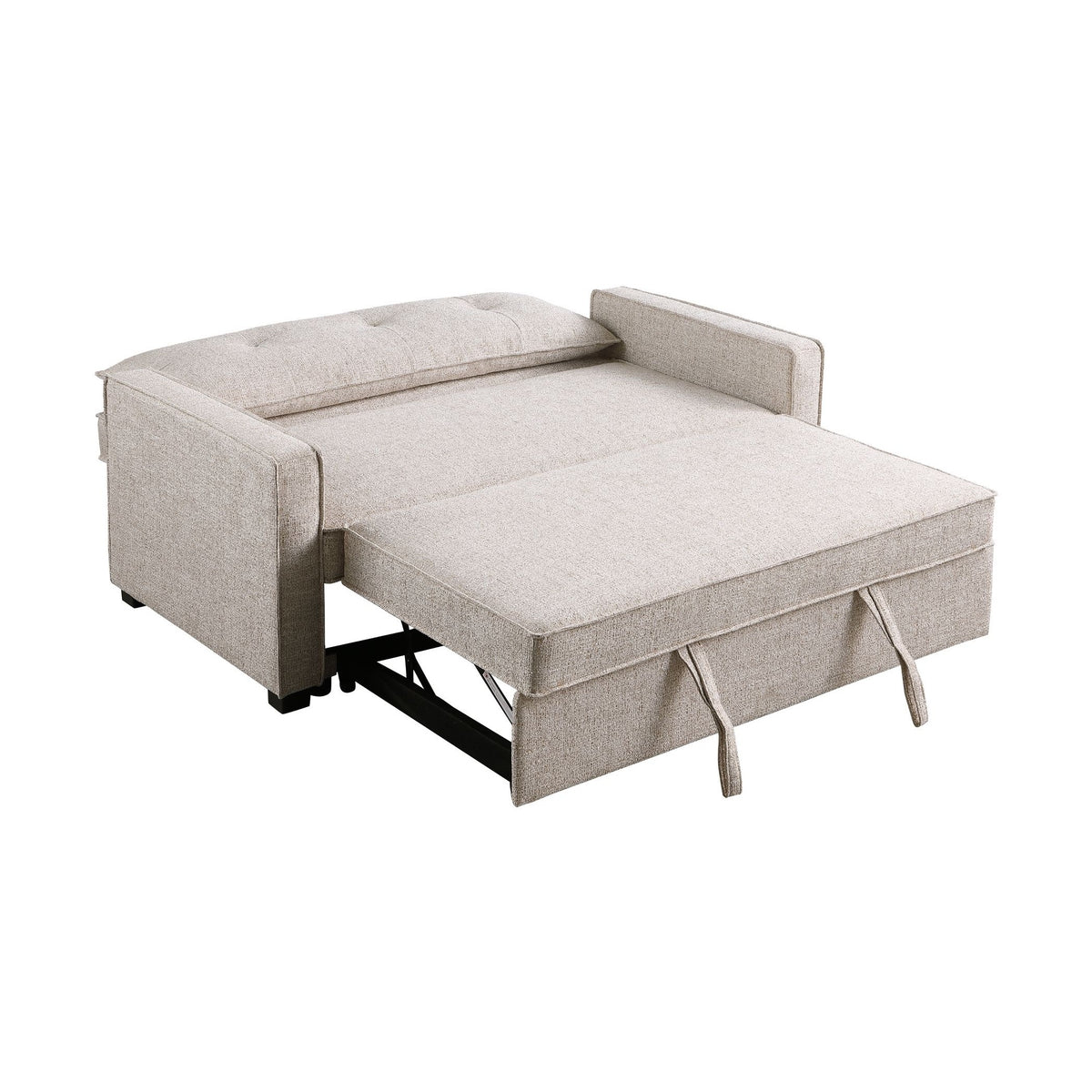 Argyle 2-Seater Performance Fabric Pull-Out Loveseat Sleeper – Oatmeal