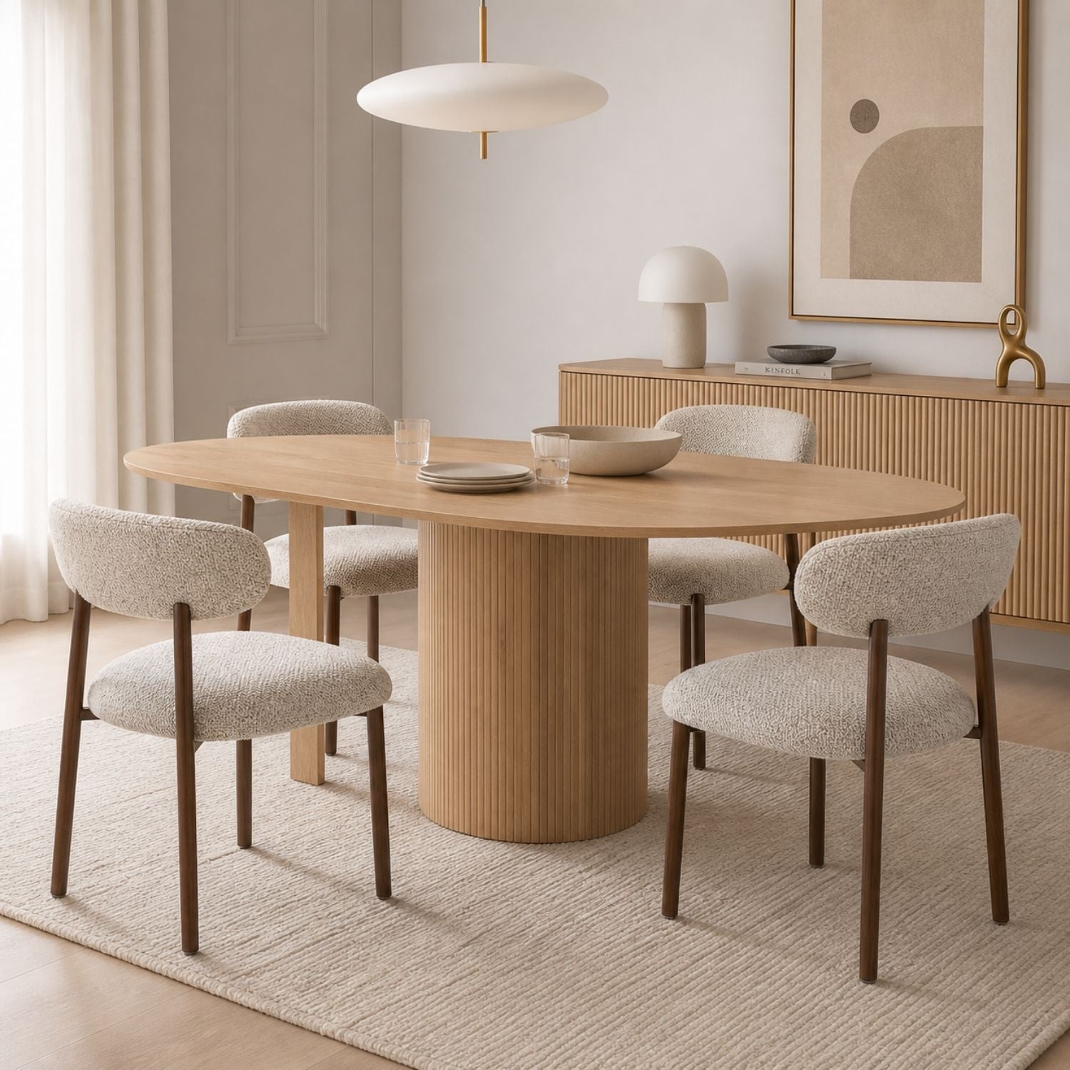 Aria Upholstered Dining Chair with Walnut Metal Legs