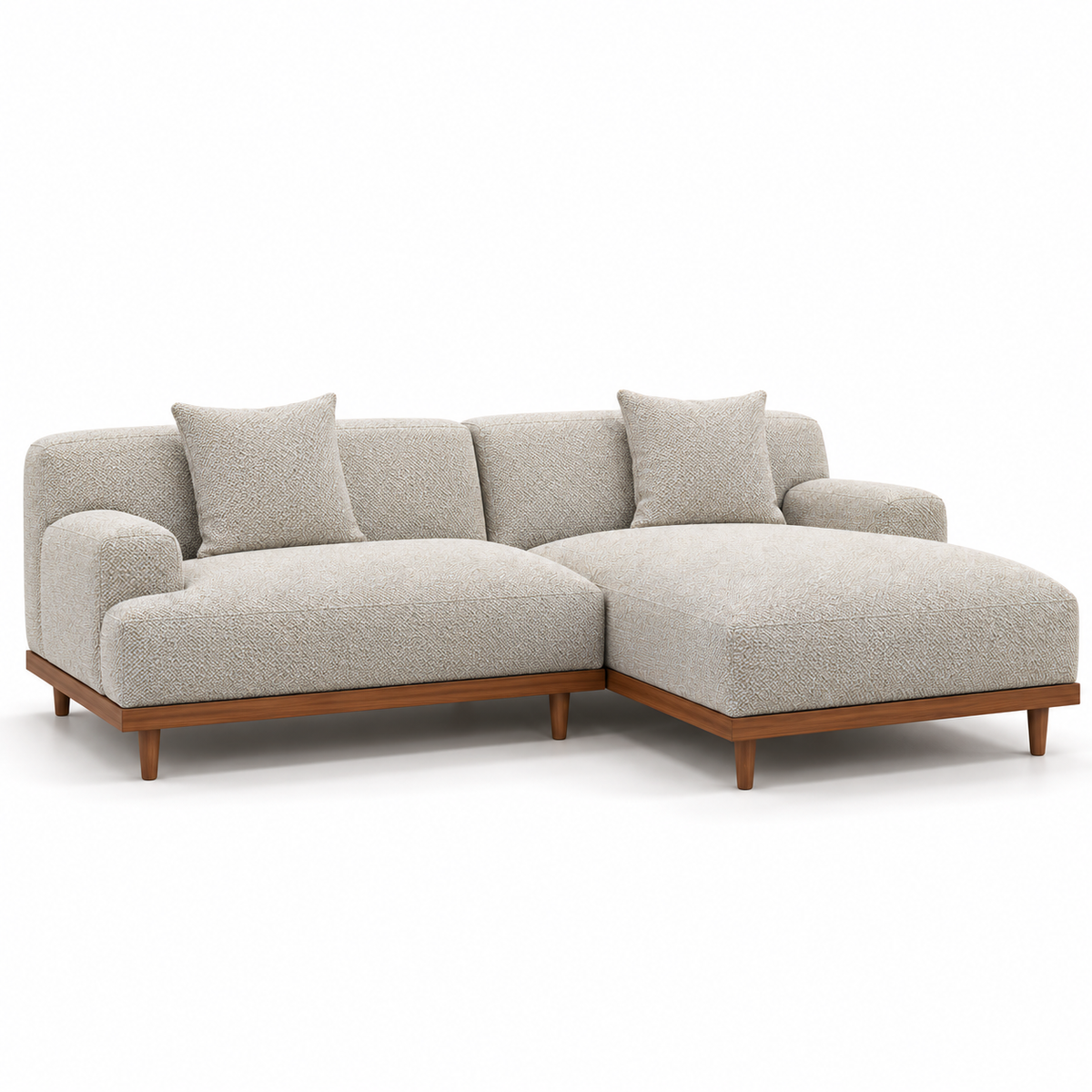 Arielle Upholstered Sectional with Chaise – Warm Ivory