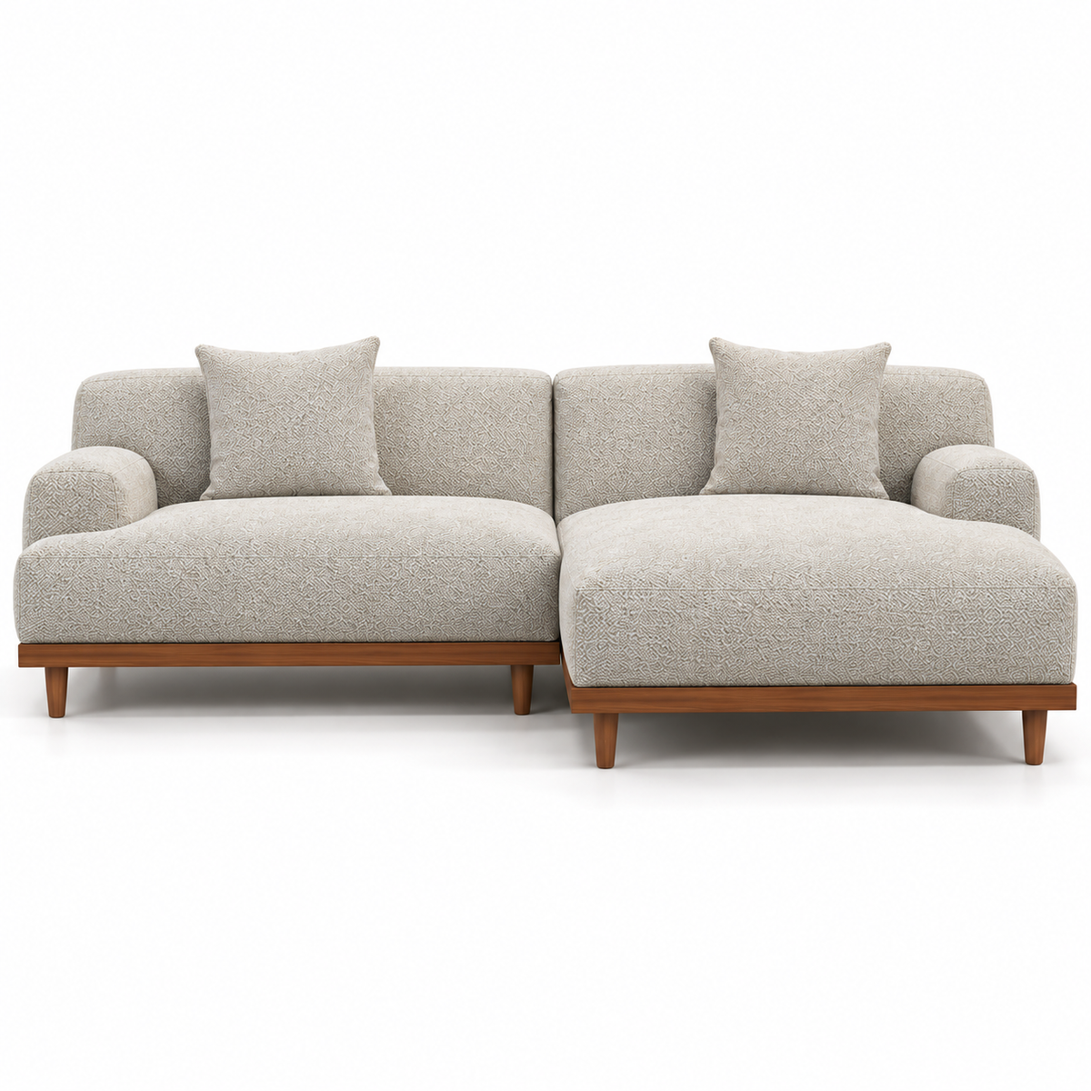 Arielle Upholstered Sectional with Chaise – Warm Ivory