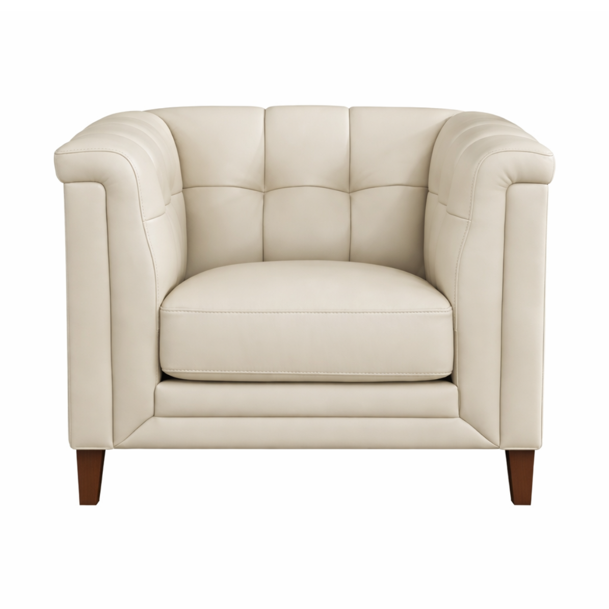 Arvon Genuine Leather Accent Chair