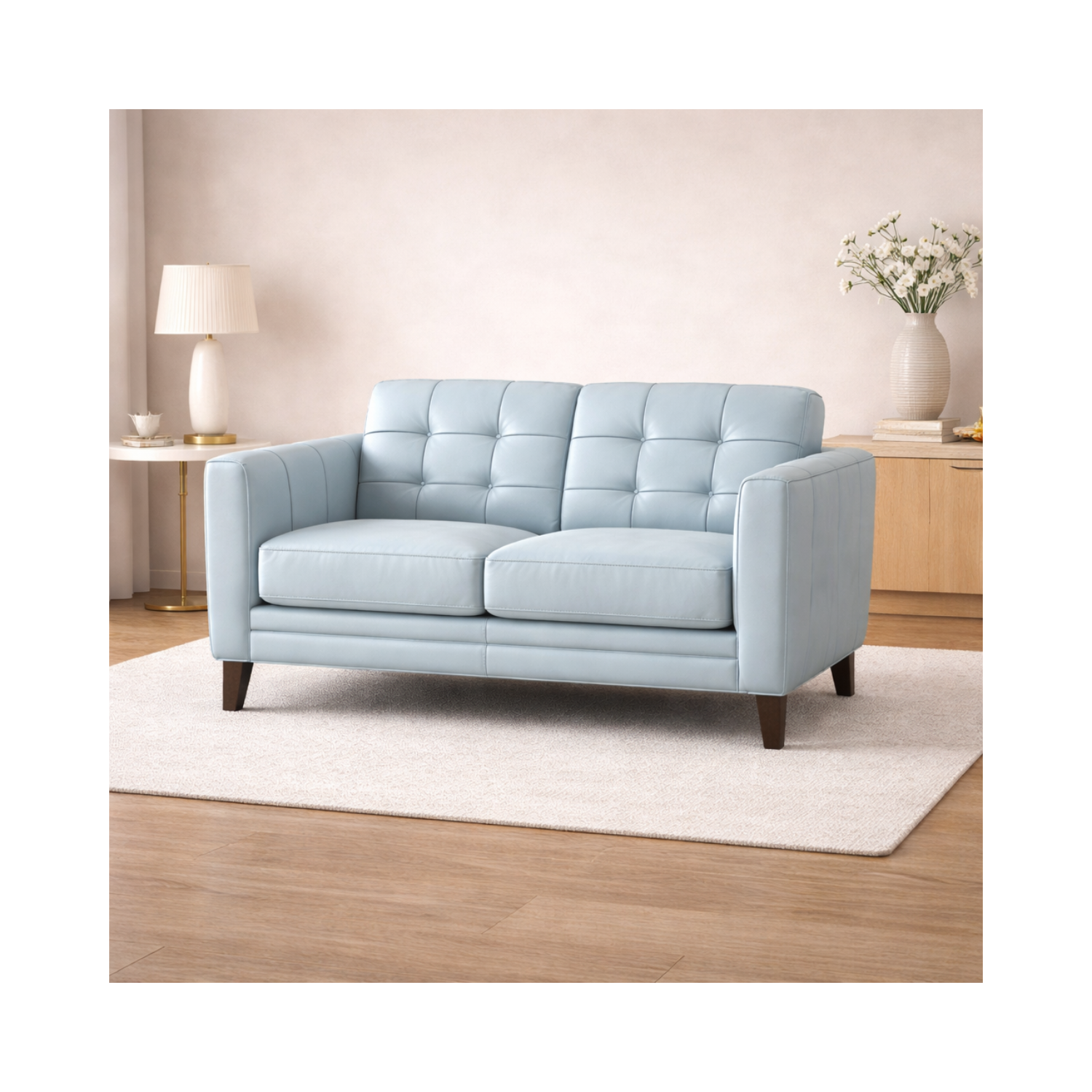Arvon Genuine Leather Loveseat