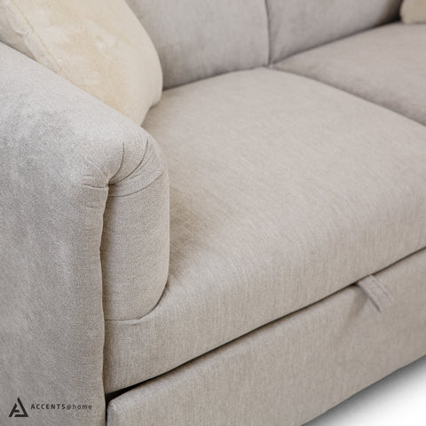 Asha Media Sleeper with Cushions - Taupe