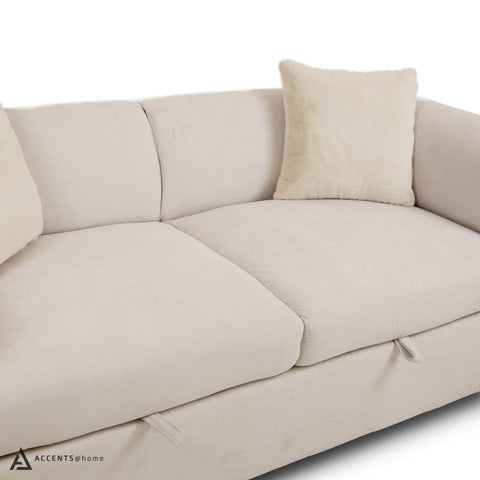 Asha Media Sleeper with Cushions - Cream