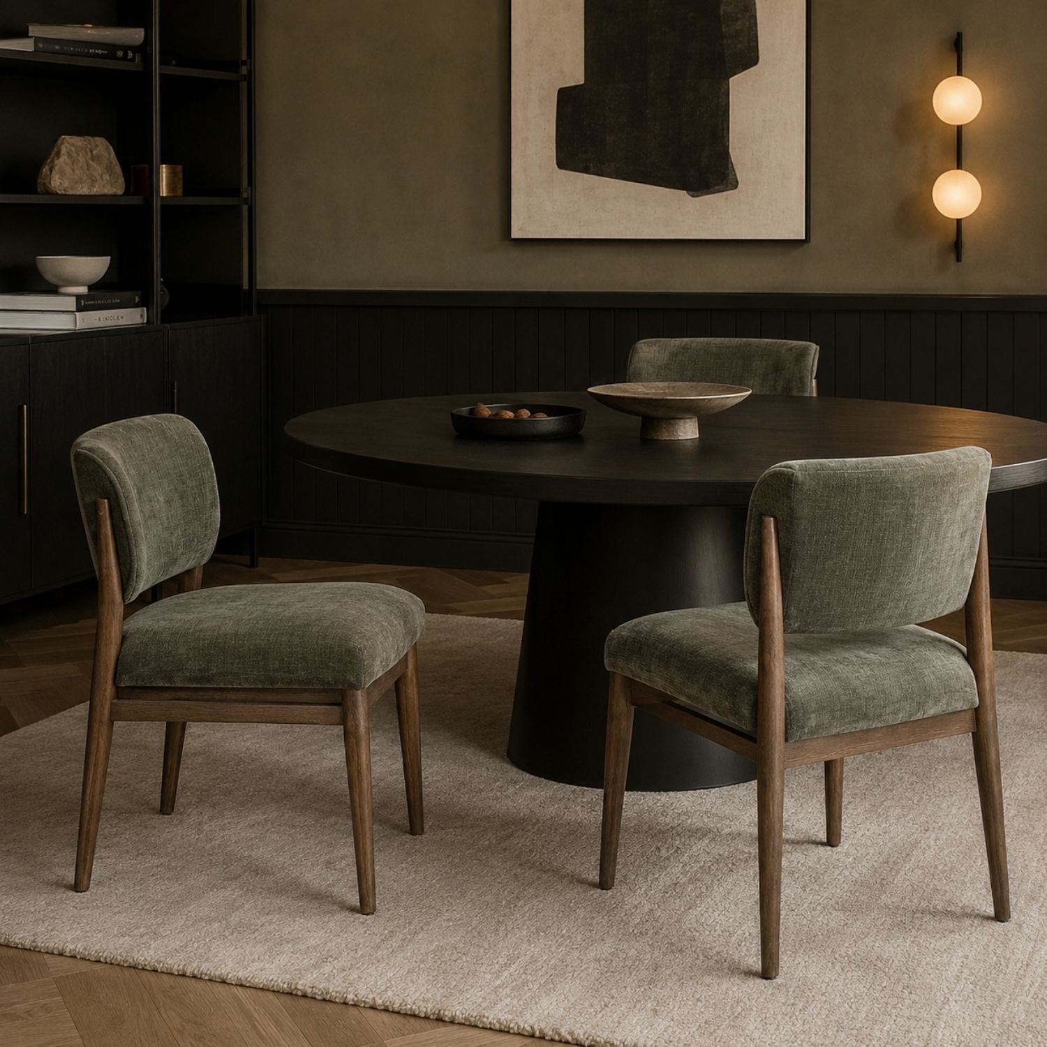 Athens Dining Chair - Olive Chenille
