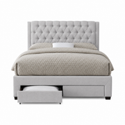 Austin Storage Platform Bed w/ Premium Fabric - Stone