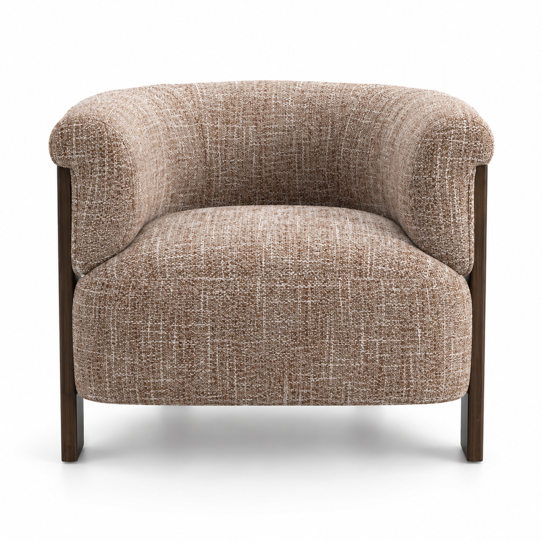 Avielle Modern Upholstered Armchair with Ash Wood Legs