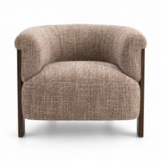Avielle Modern Upholstered Armchair with Ash Wood Legs