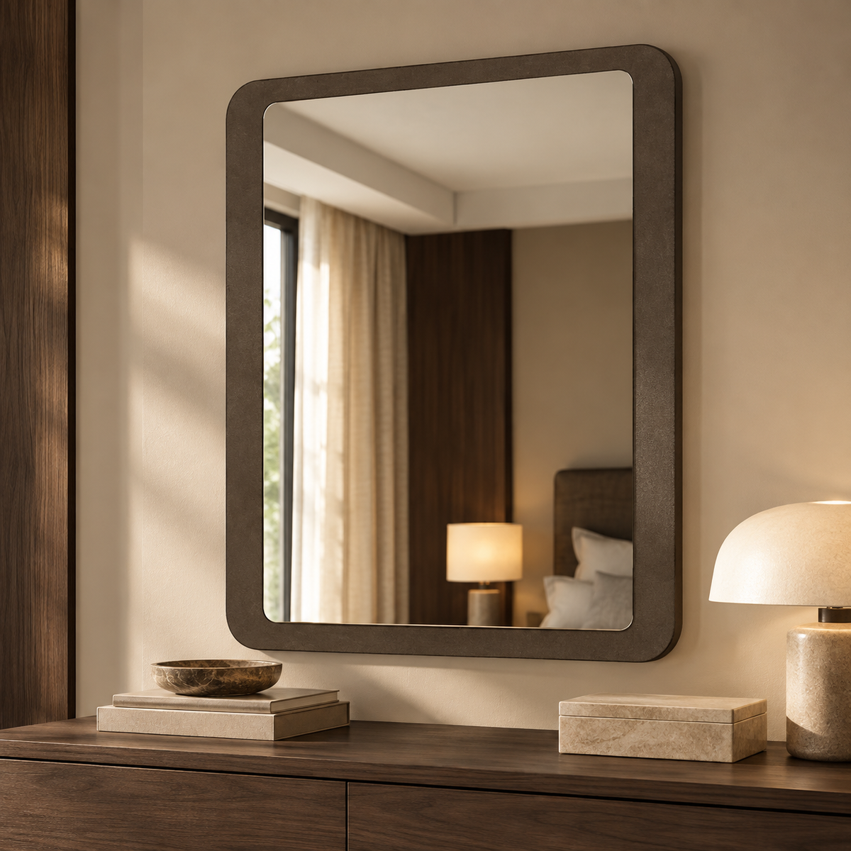 Avira Modern Bedroom Mirror – Grey
