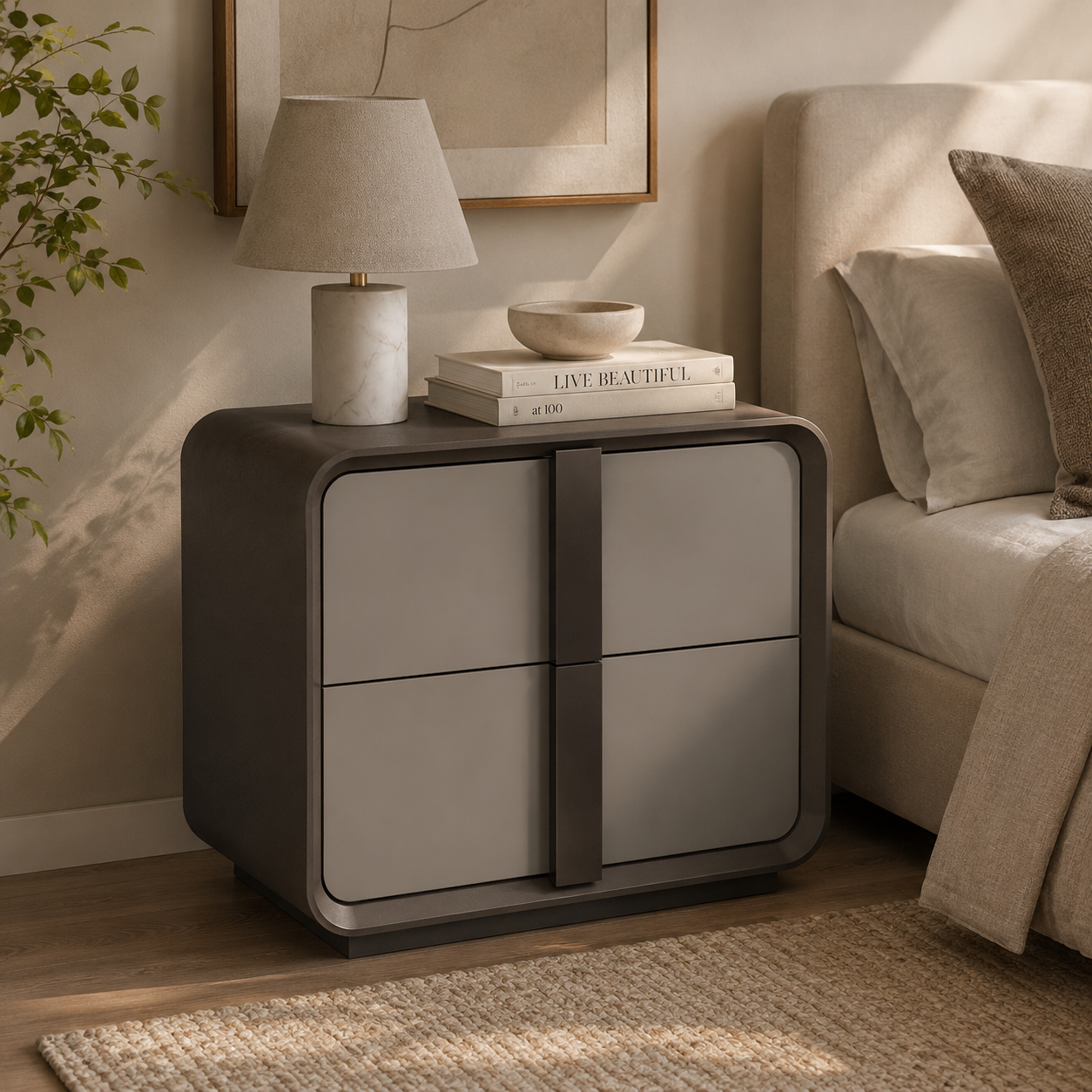 Avira Modern Nightstand – Grey