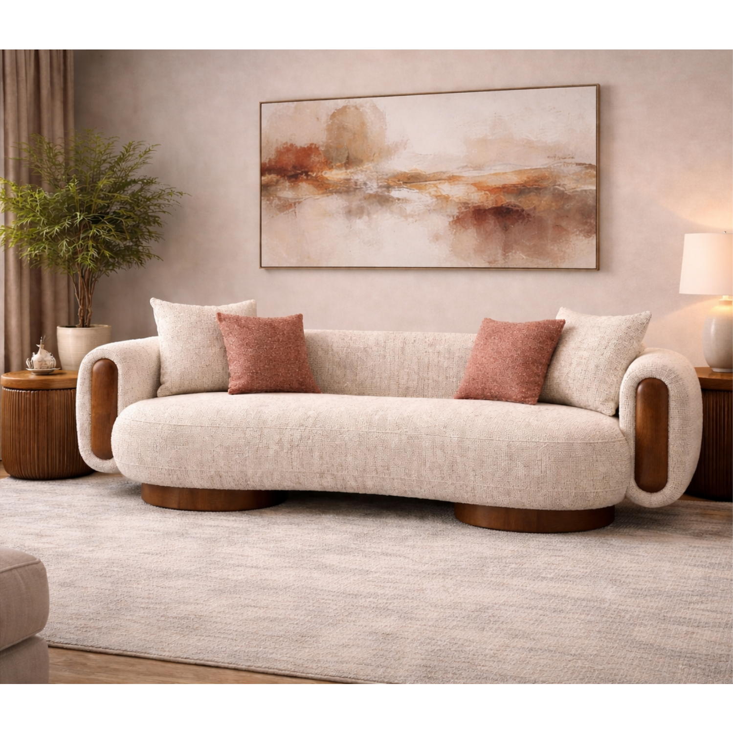 Aylin 3-Seater Curved Sofa