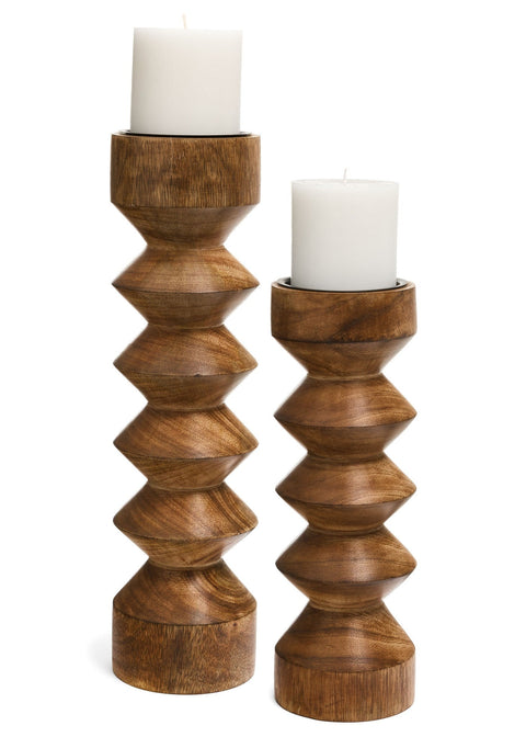 Candle Holder Small Wooden Tot Oak  4x12