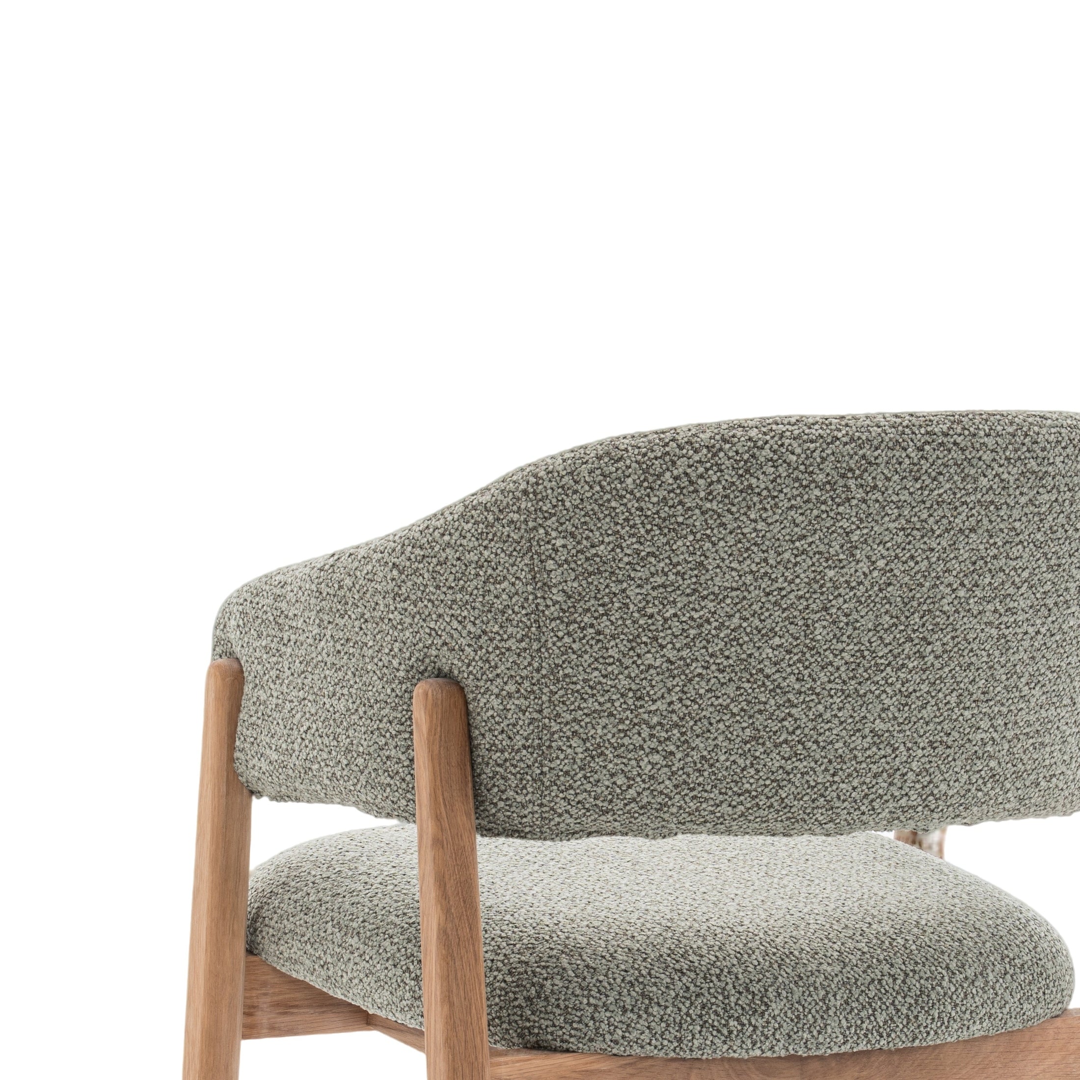 Brina Dining Chair – Mint Green Upholstery & Natural Wood Frame