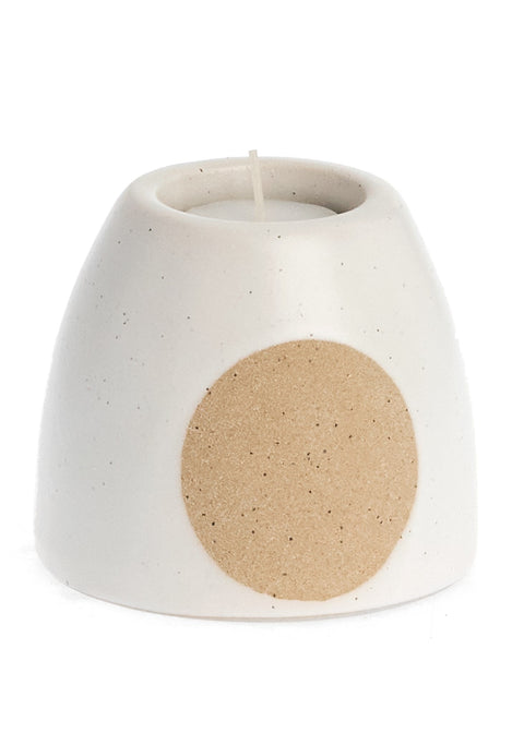 Turner Candle Holder Ceramic Circle White