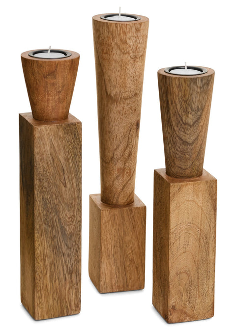 Sassari Small Candle Holder Mango Wooden Natural