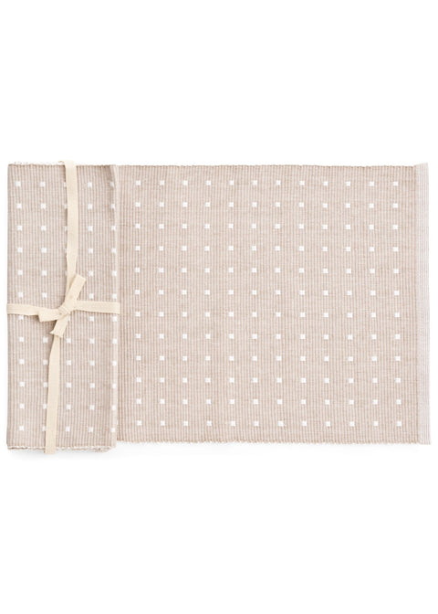 Dominika Rib Polka Dot Placemats - Set of 4