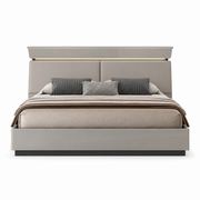 Bellagio LED Storage Bed with PU Upholstered Headboard – Flannel Grey