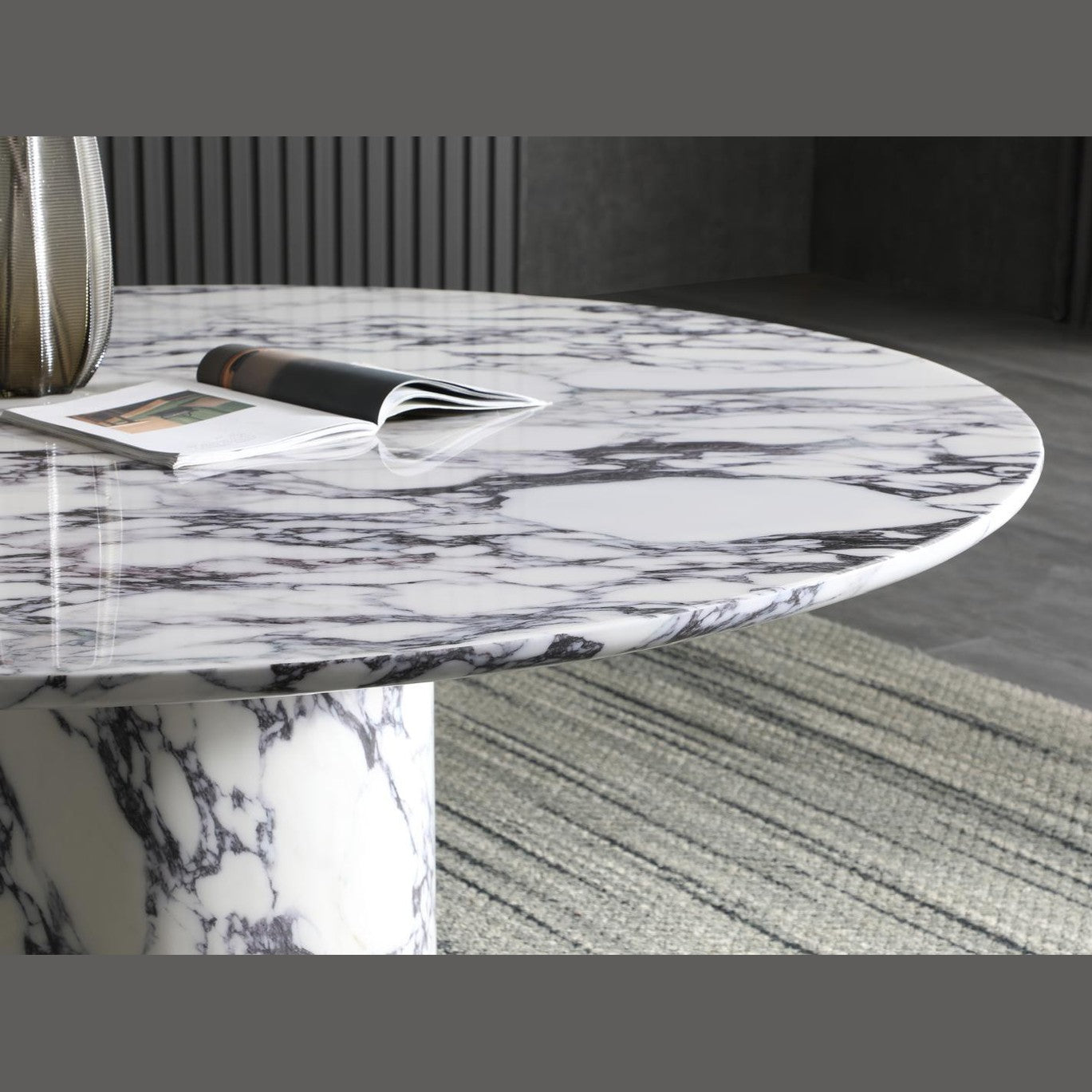 Barclay Glossy Marble Foil Top Dining Table