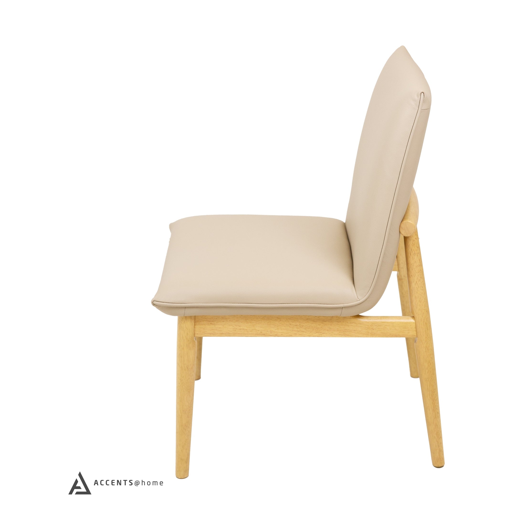 Barnes Genuine Leather Dining Chair - Light Mocha