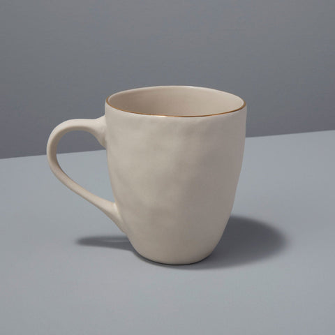 24k Gold Tam Stoneware Mug, Pearl