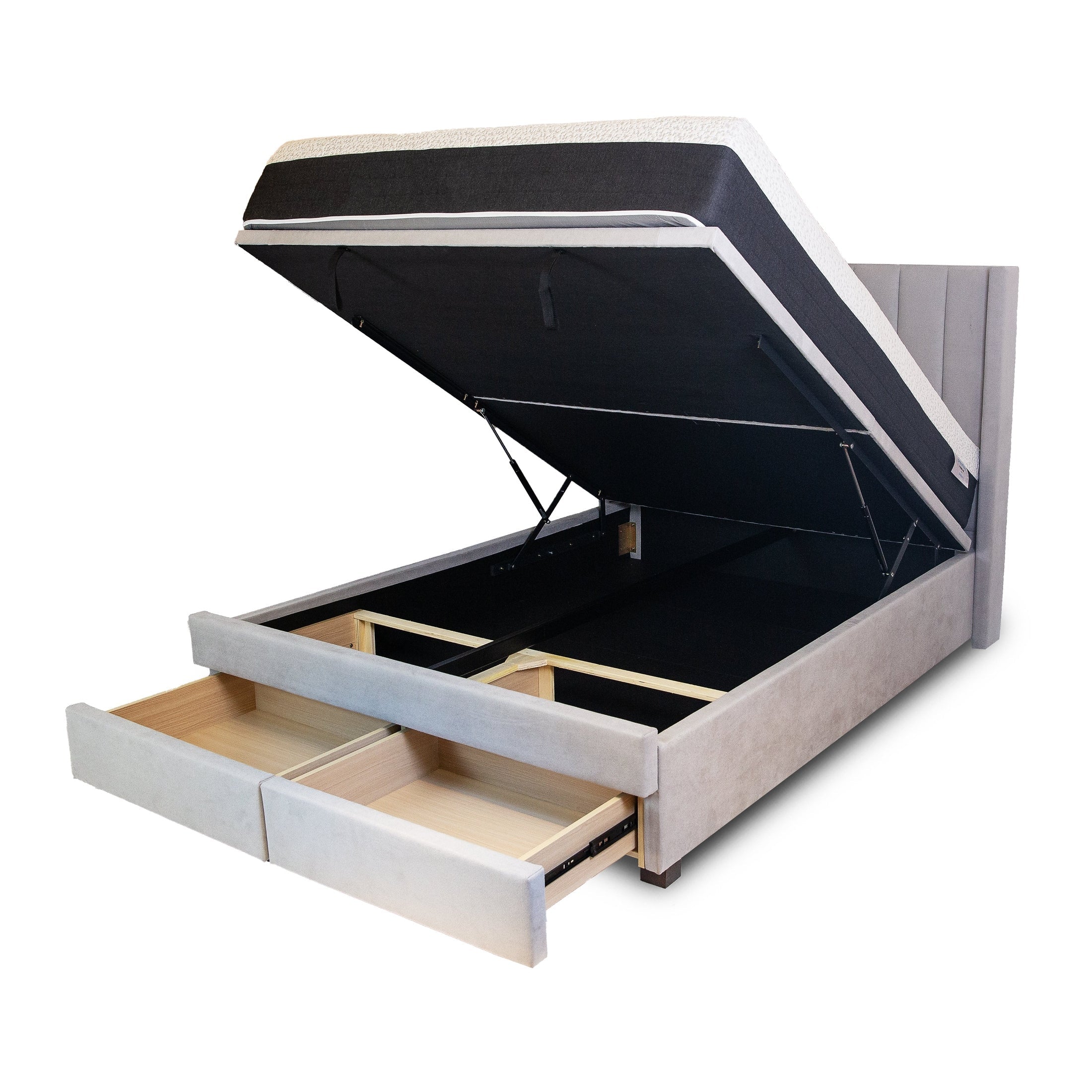 Candice Queen Storage Bed With Drawers - Mist