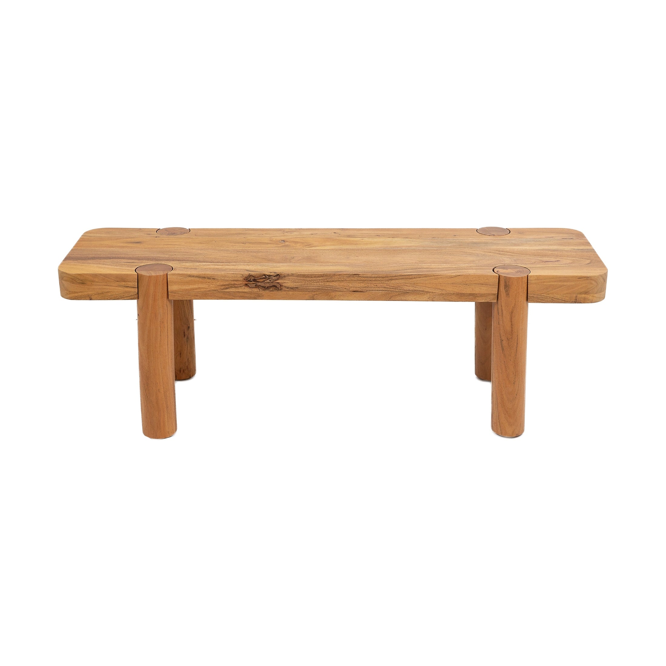 Haini Acacia Wood Round Leg Bench