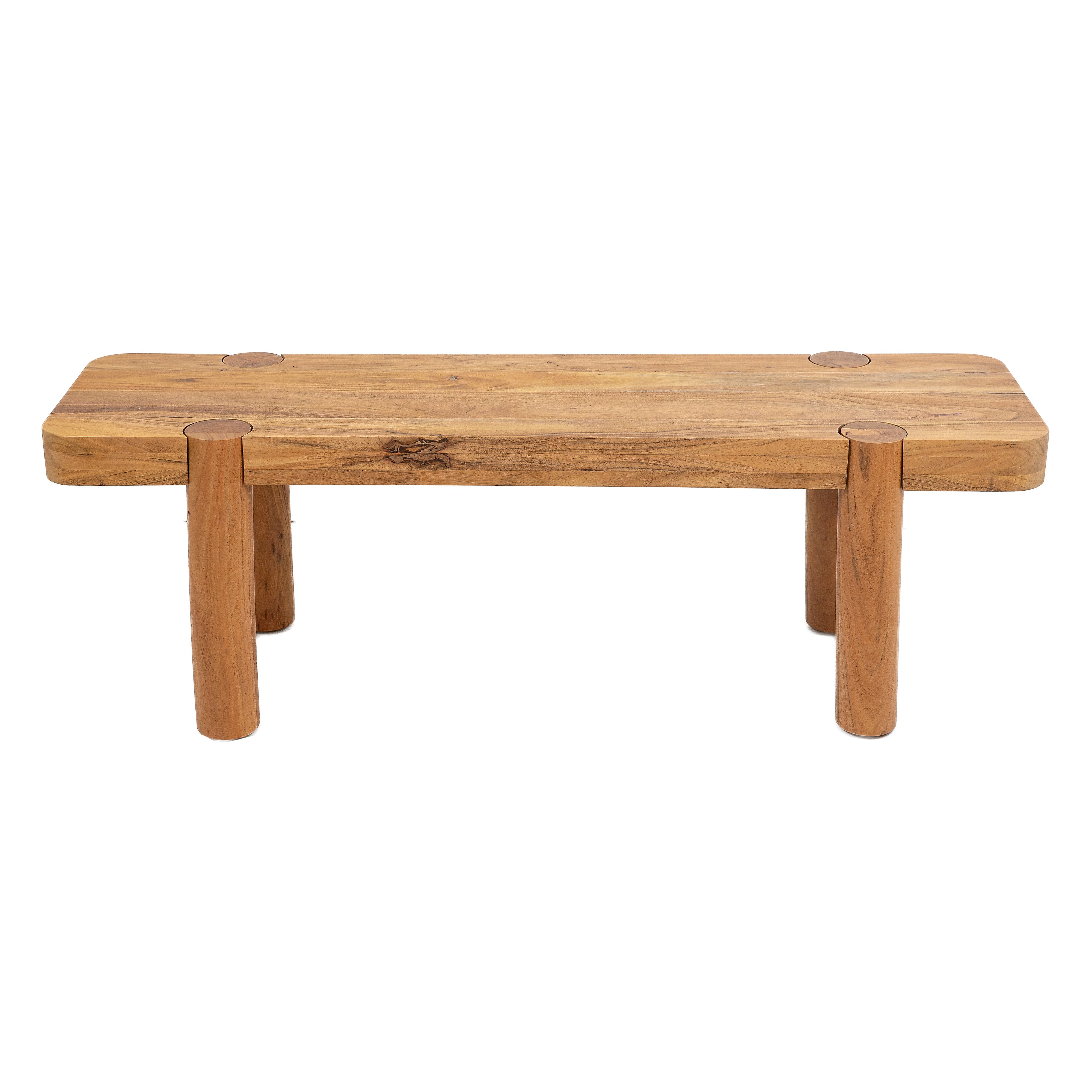 Haini Acacia Wood Round Leg Bench