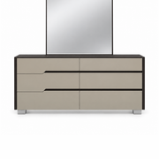 Benson Grey/ Brown Glossy Finish Bedroom Dresser