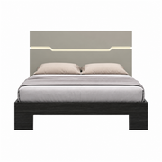 Benson Grey/ Brown Glossy Finish King Bed no storage