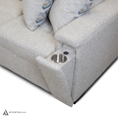 Bjorn Right Pull Out Sleeper Sectional - Quartz - Large